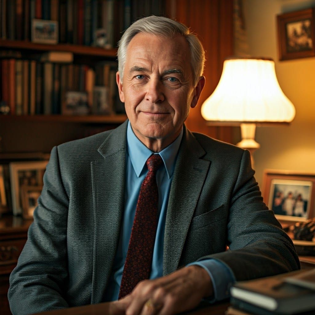 Serene Professional in Cozy Study, Photorealistic Style