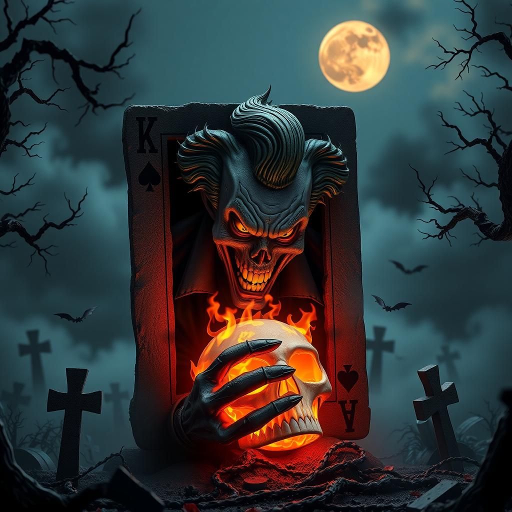 Joker Emerges From Twisted Halloween Card: 3D Art