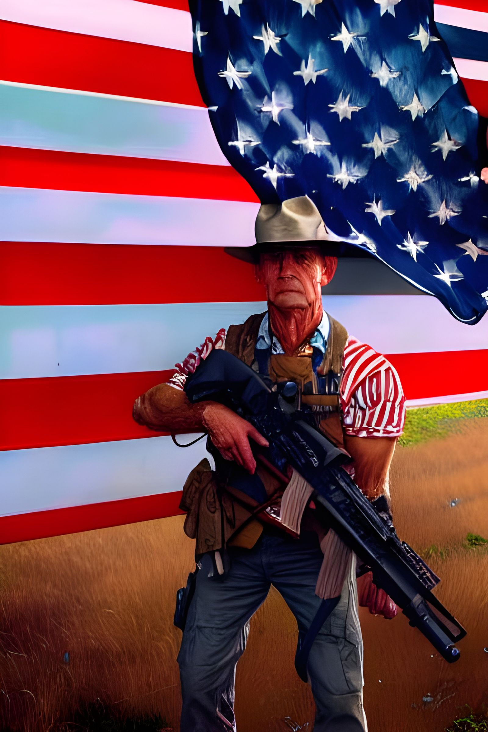 Hyperdetailed American Man Concept Art in 8K