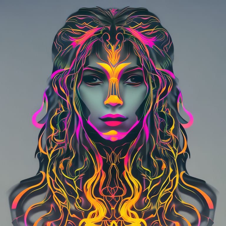 Neon lightning portrait 3