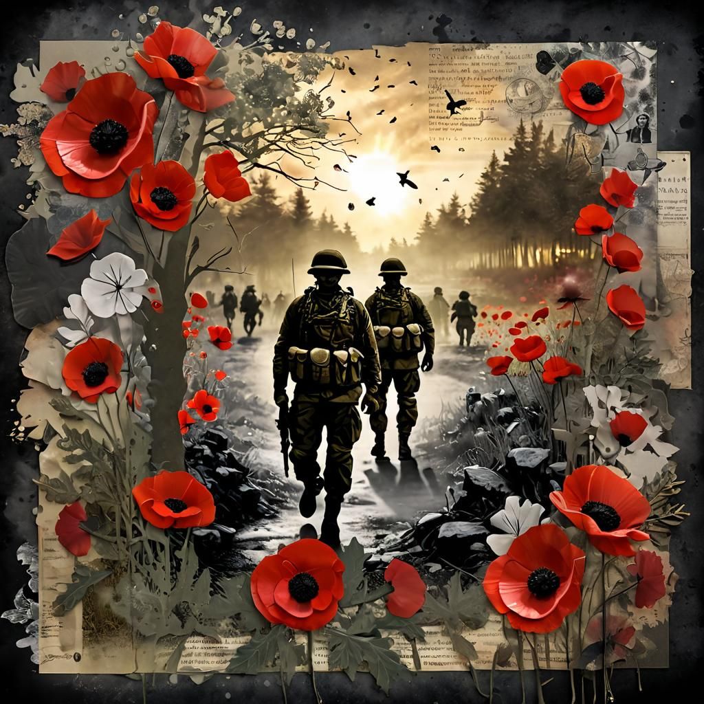 Remembrance Day Double Exposure Scrapbook Page