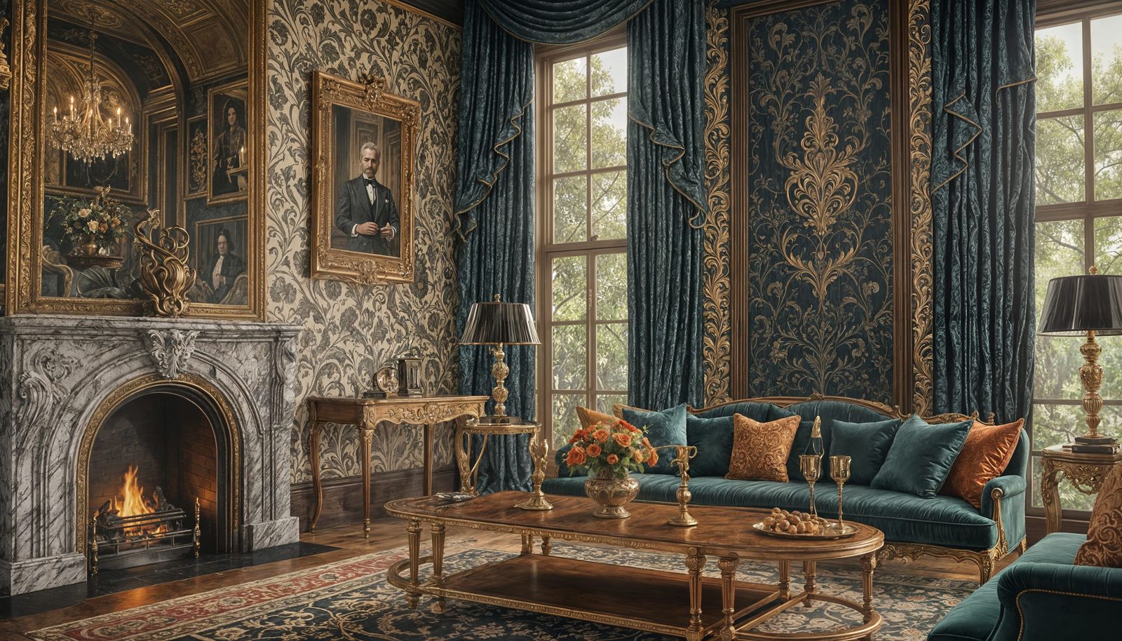 New Orleans Parlor: Detailed Matte Painting in Unreal Engine