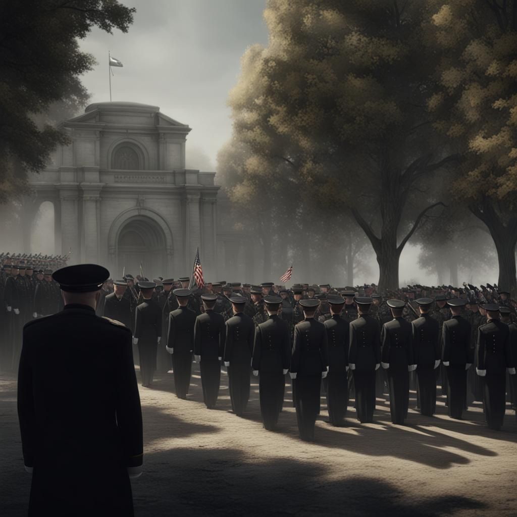 Dark Cinematic Military Funeral Procession