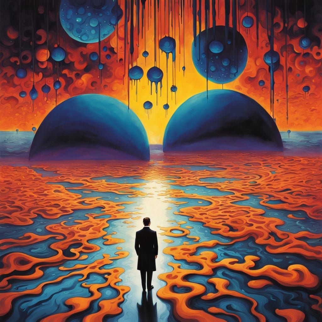 Mysterious Spy in a Surrealist Dreamscape