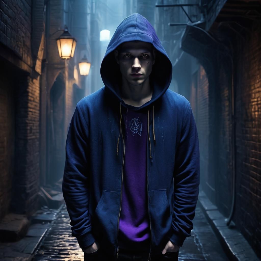 Mystical Alleyway Portrait in Dark Fantasy Style