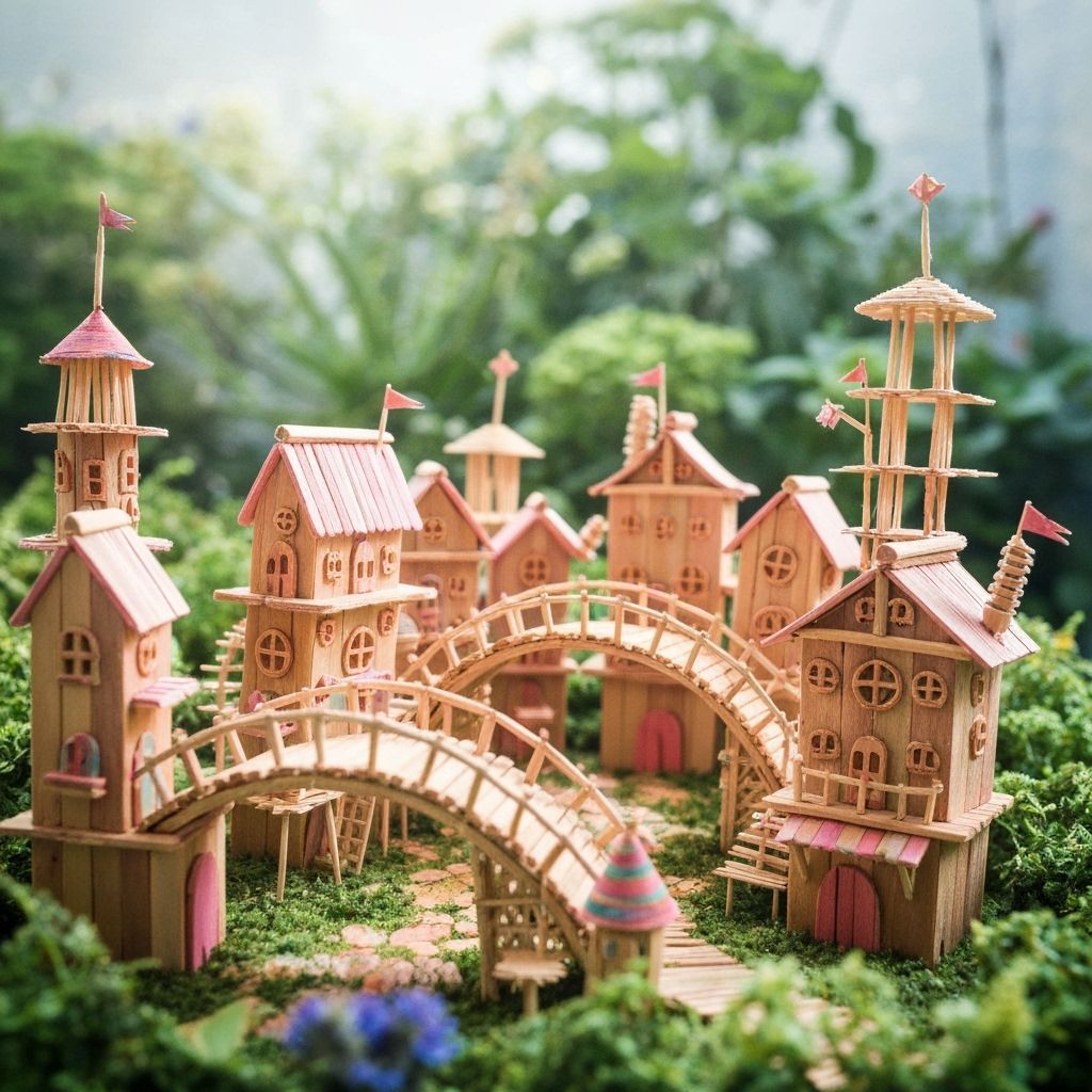 Whimsical Miniature Town in Diorama Style