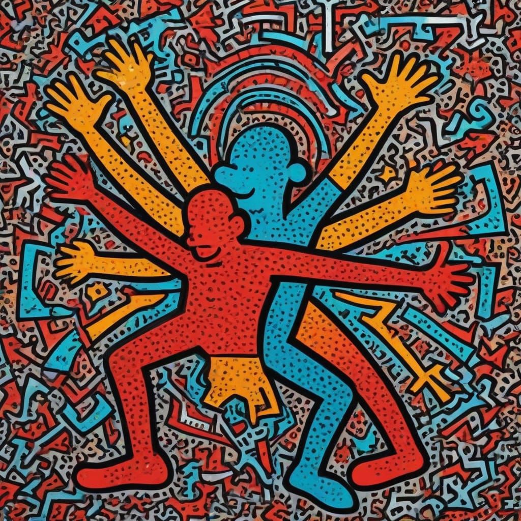 Geometric Pop Art in Retro Revival Style