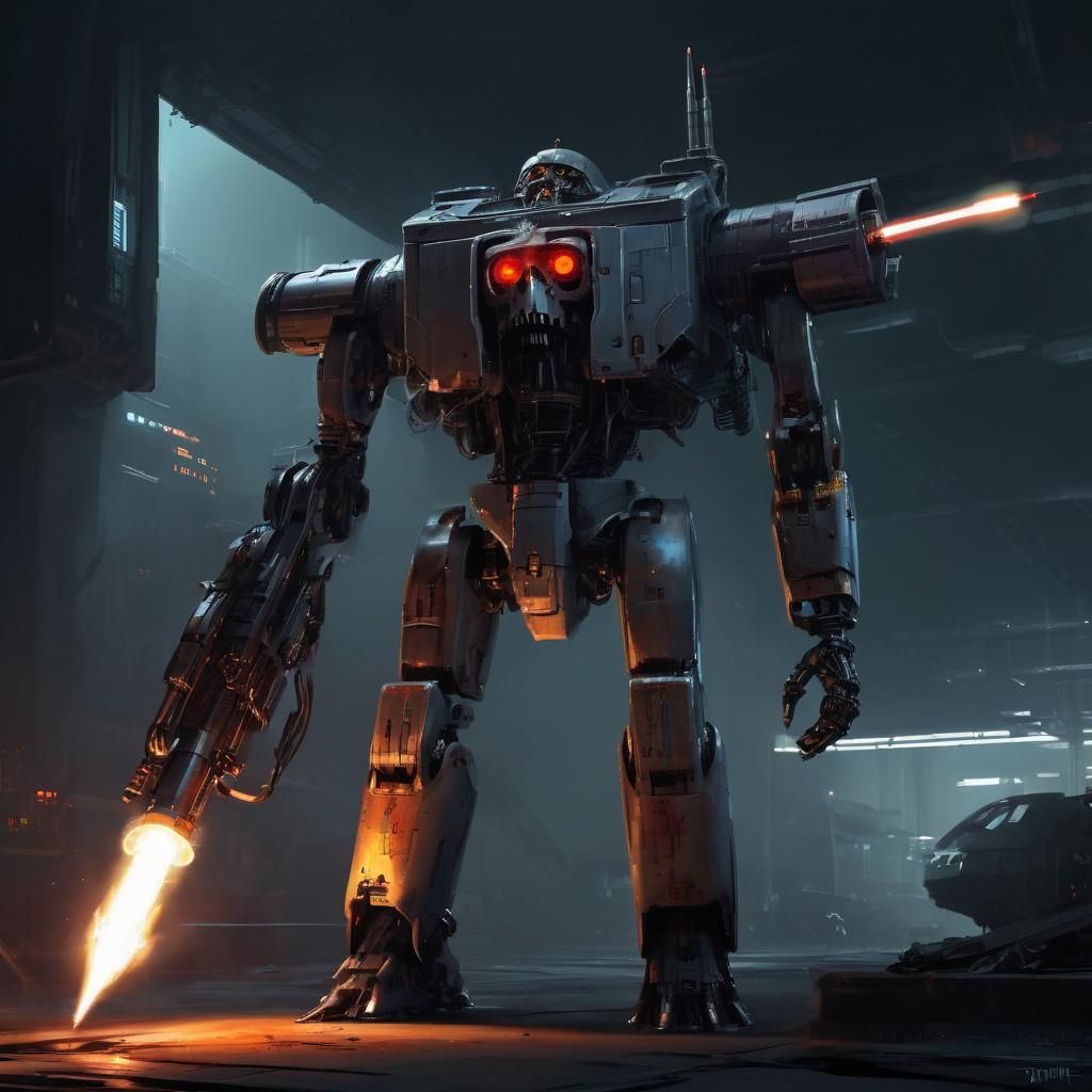 Sci-Fi Raygun Gothic Terminator Art