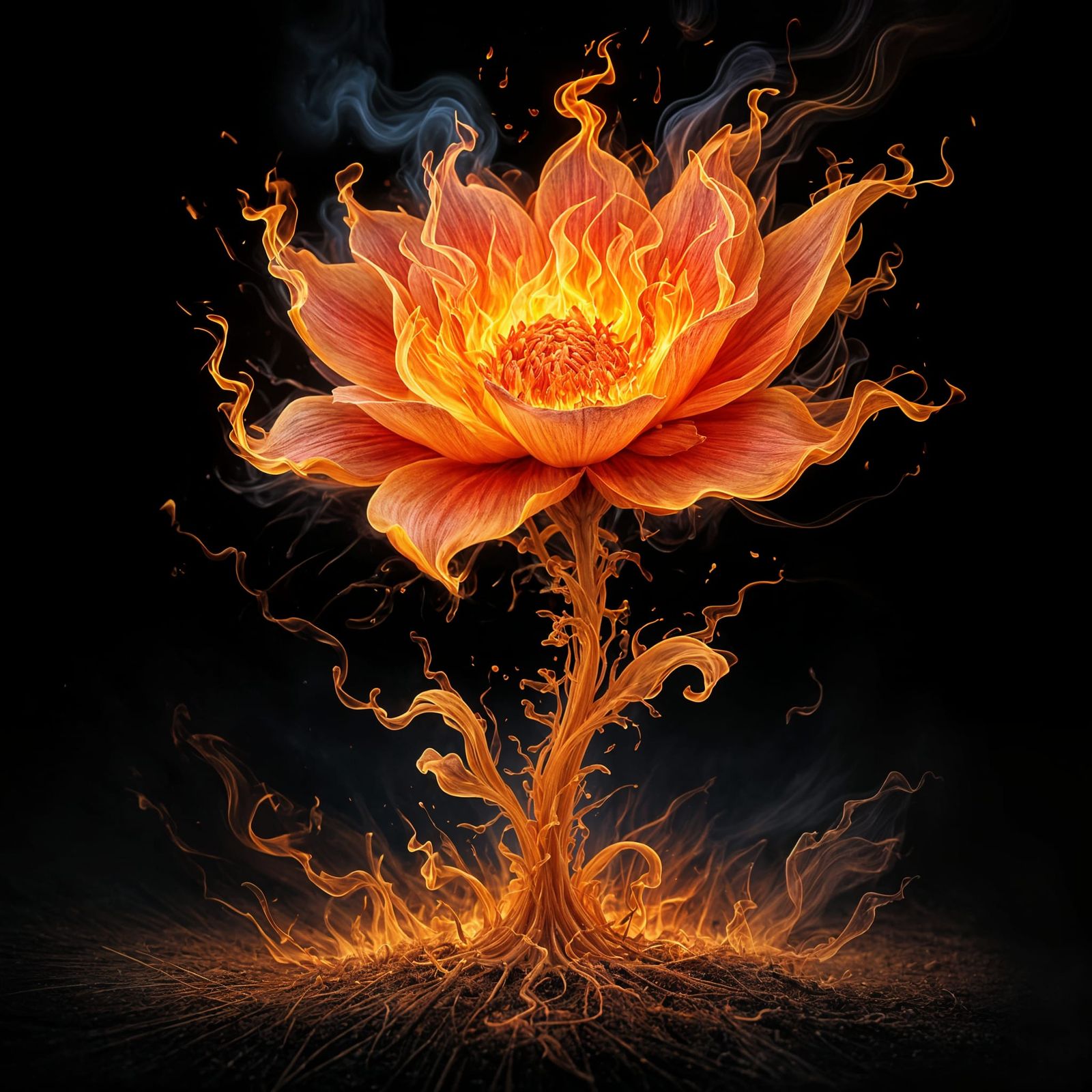 Macro Flame Flower Close-Up