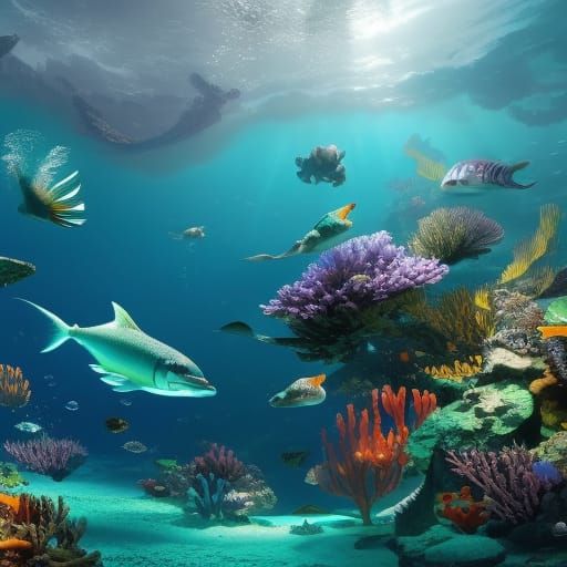 Underwater Mermaid City Concept Art in 8K
