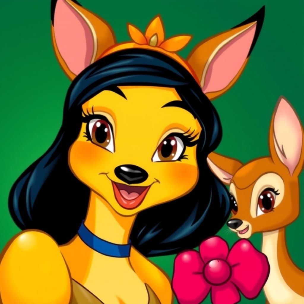 Disney-Inspired Cartoon Portrait in Vibrant Colors