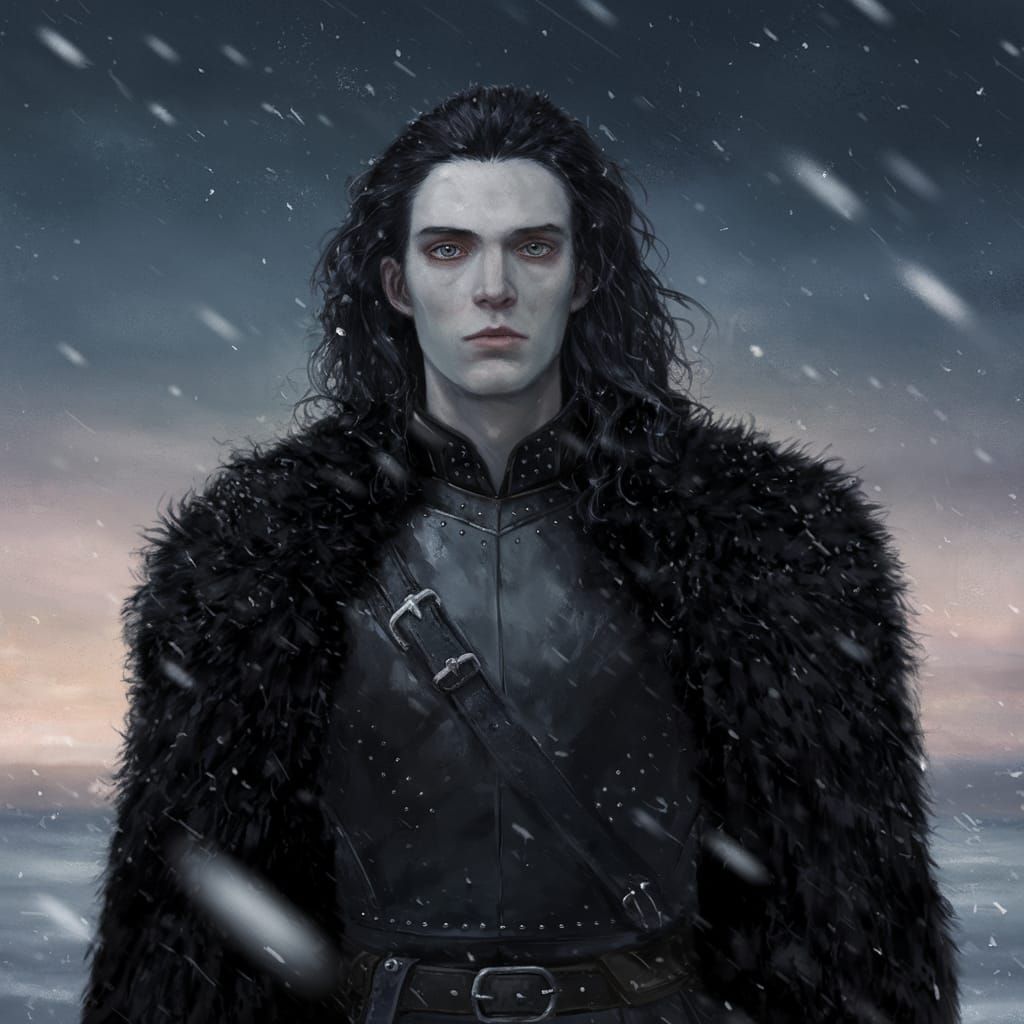 Noble Young Man in Dark Fantasy Oil Painting