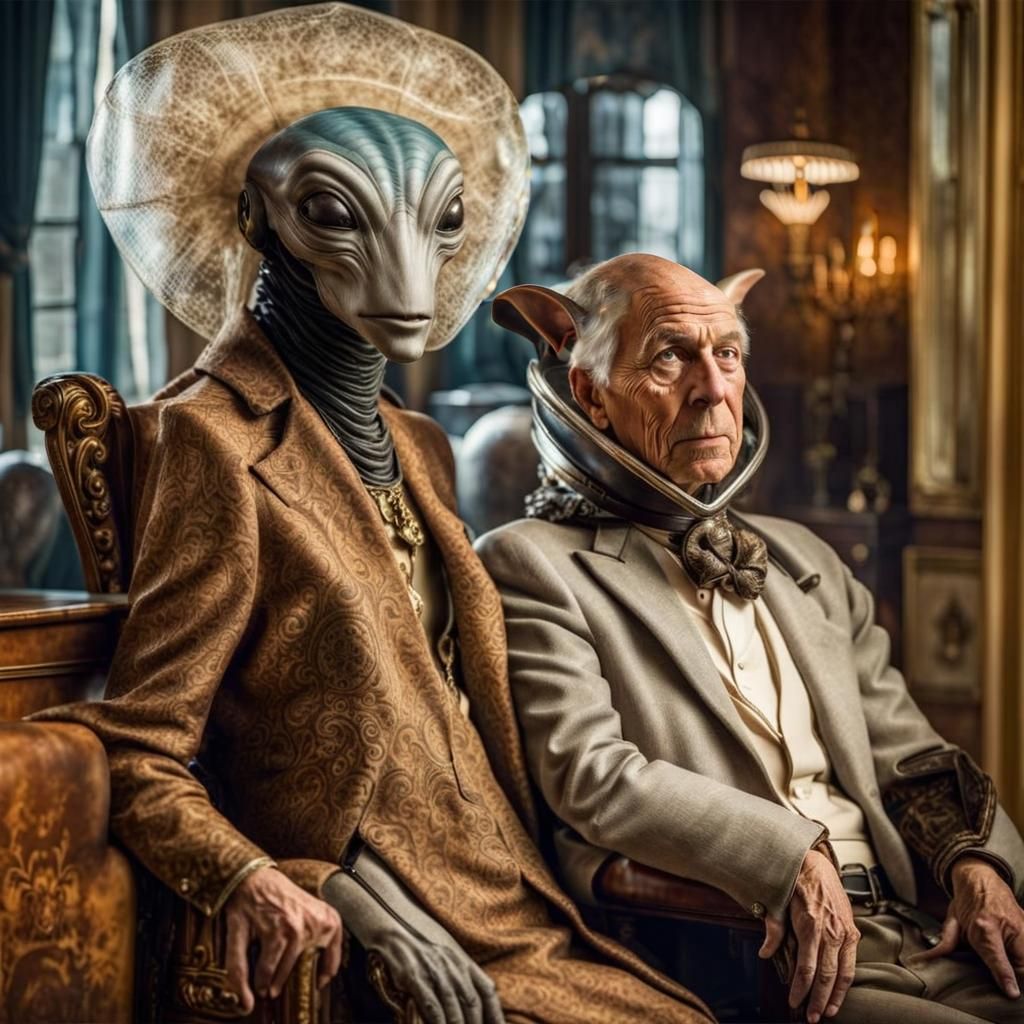 Exotic Aliens Celebrate in Surreal Restaurant: Photography