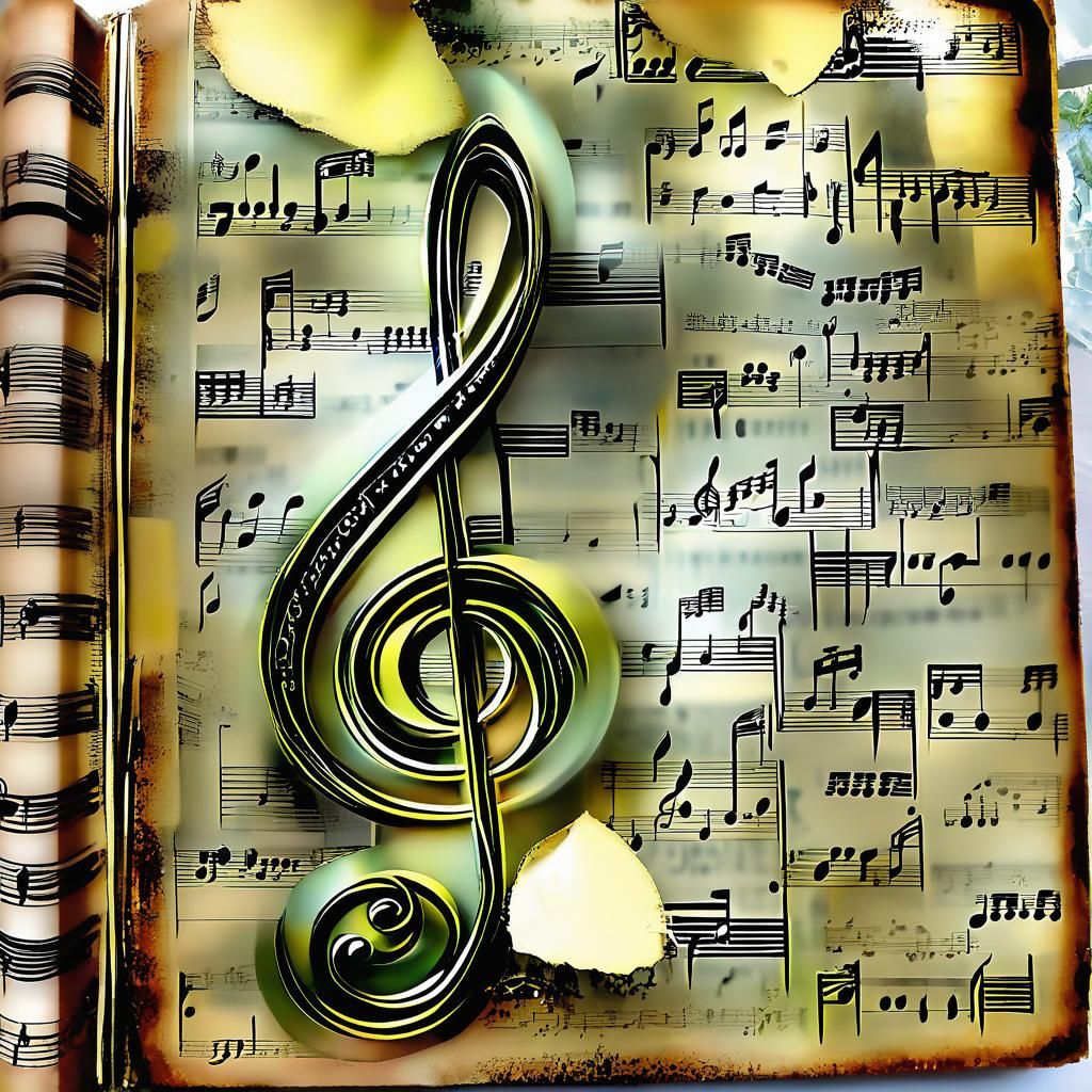 Musical Notes Adorn Pretty Junk Journal Cover