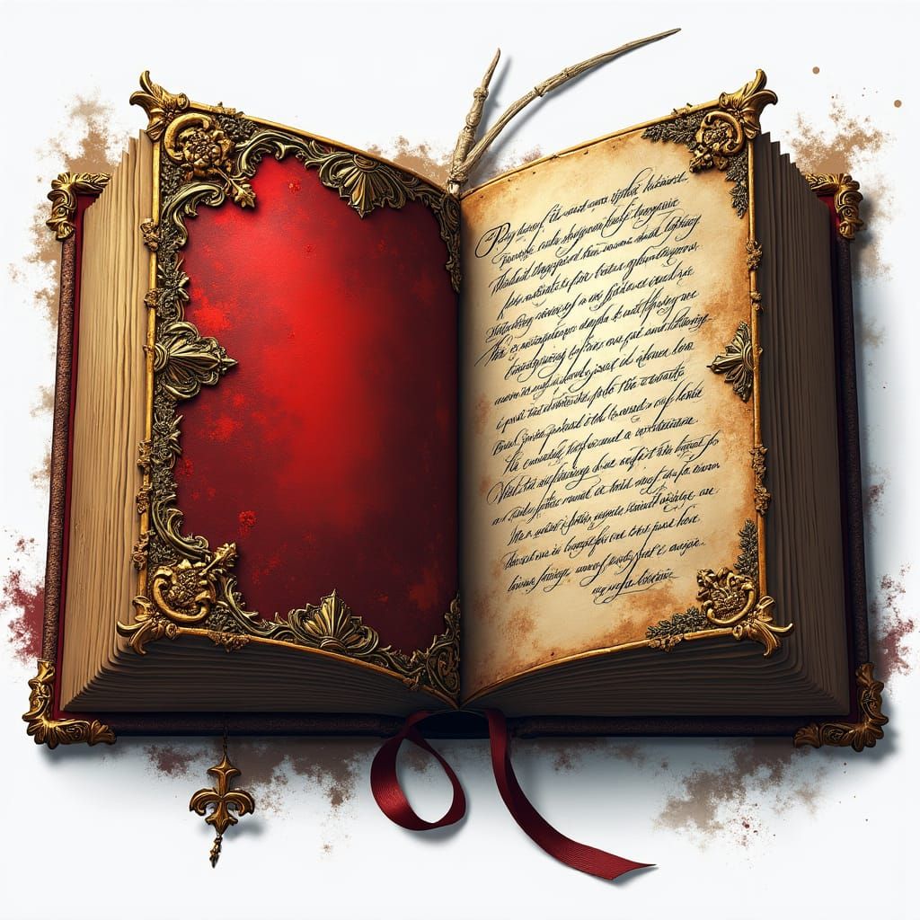 Medieval Ledger with Red and Black Calligraphy