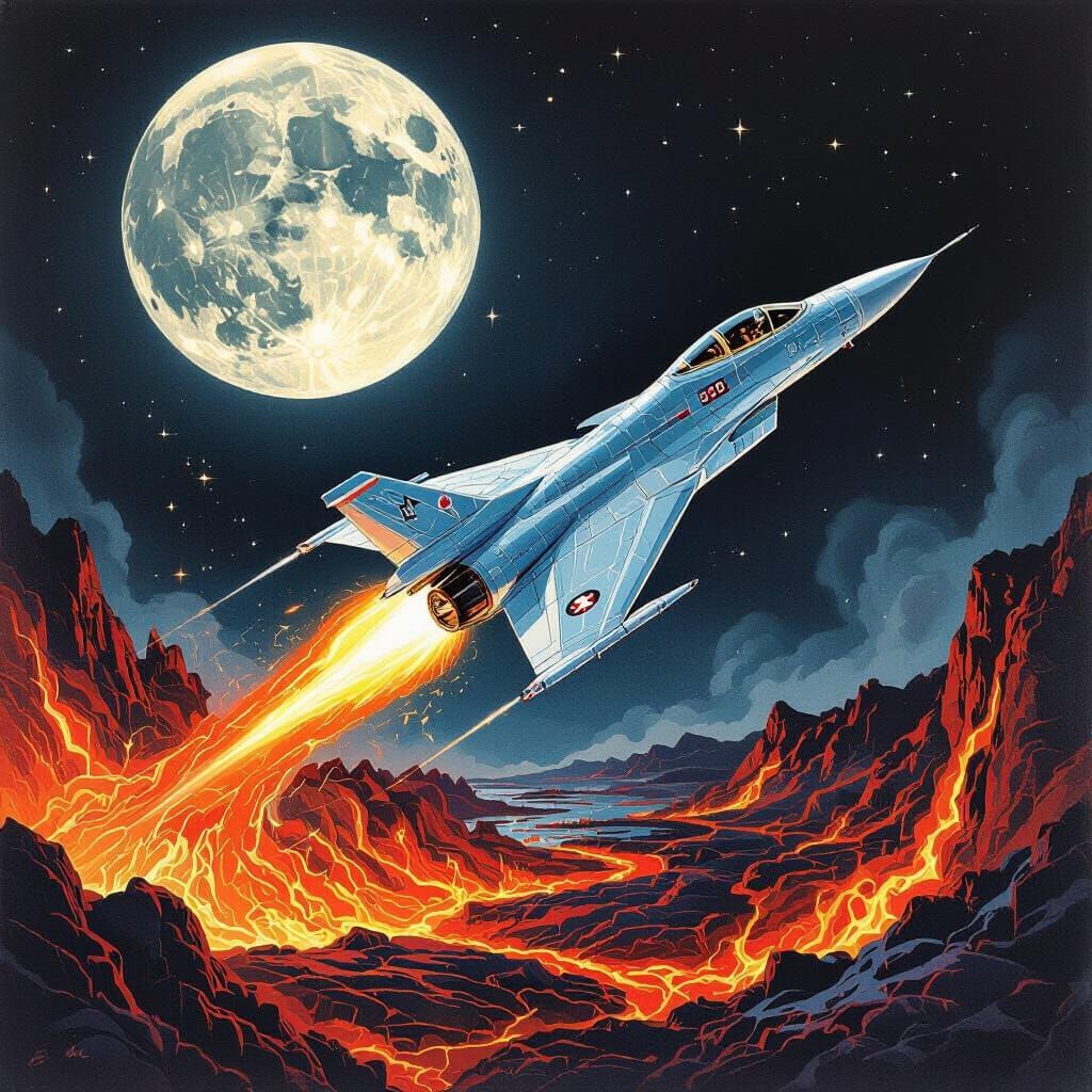 Ice F80 Jet Plunges Into Lava Lake