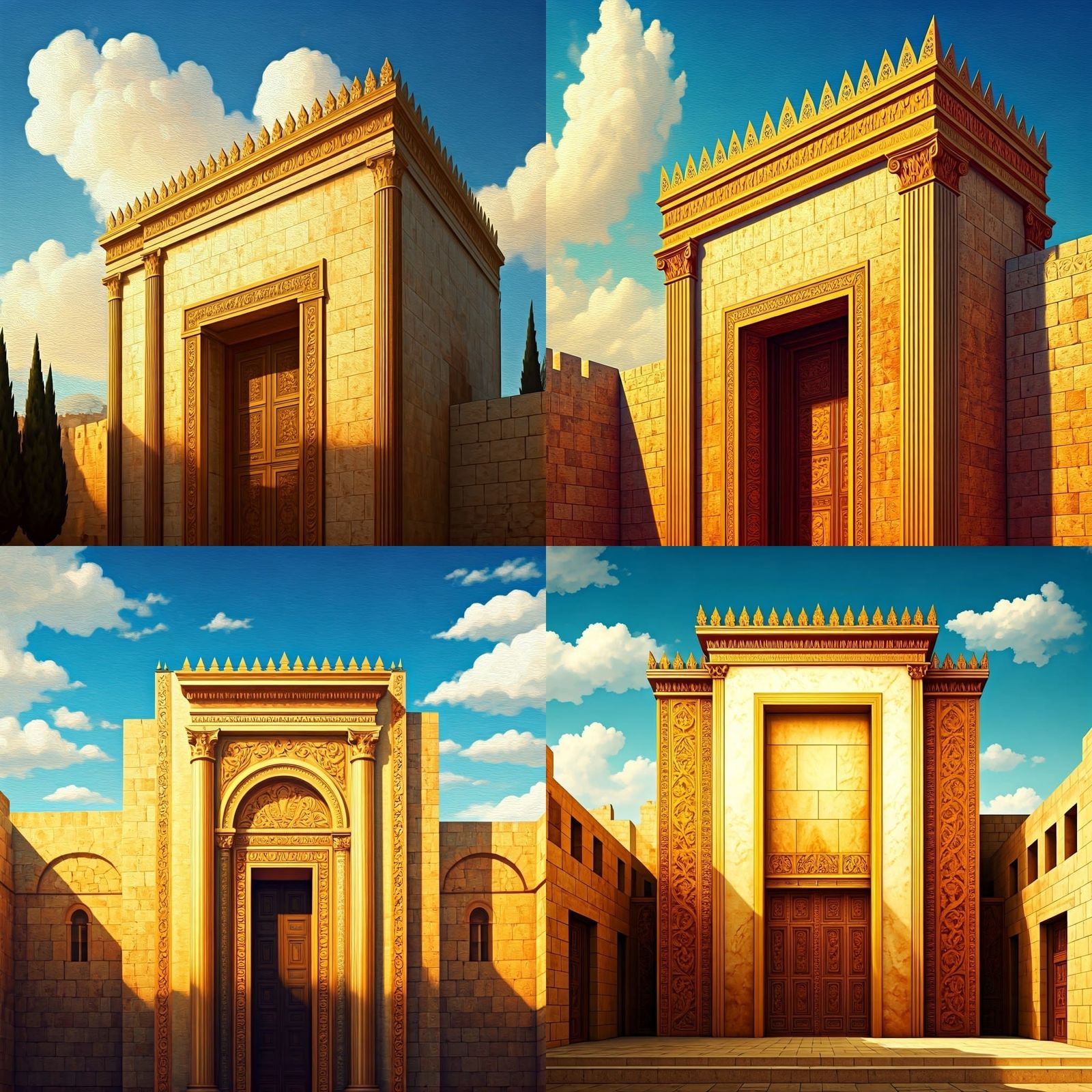 Golden Jerusalem Temple in Ancient Style