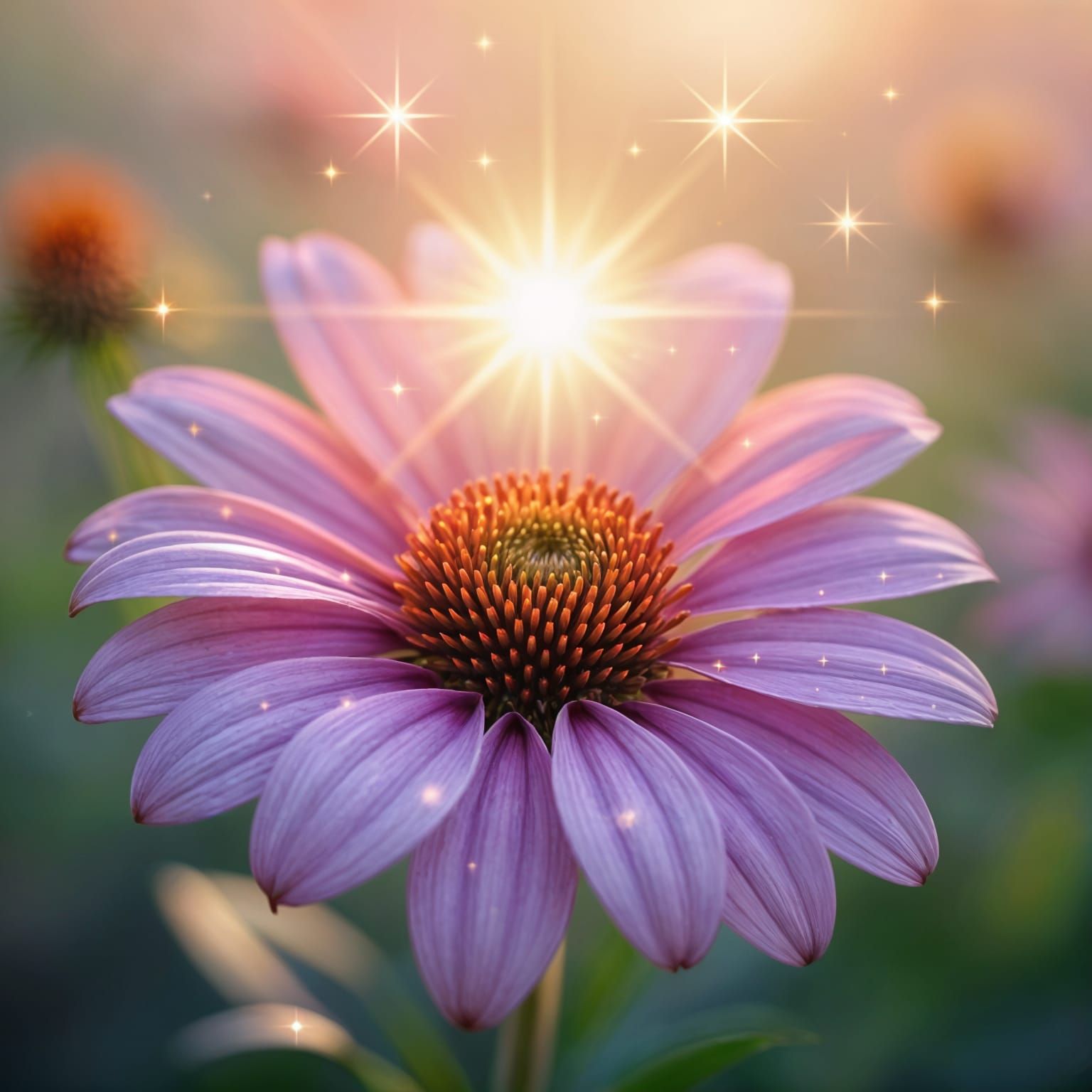 Diamond Flower with Sun and Stars