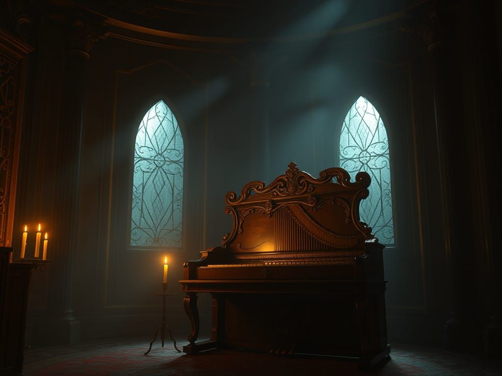 Luxurious Harpsichord in an Elegant Chamber