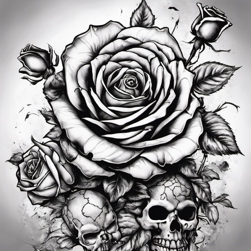 Roses and Skulls Tattoo