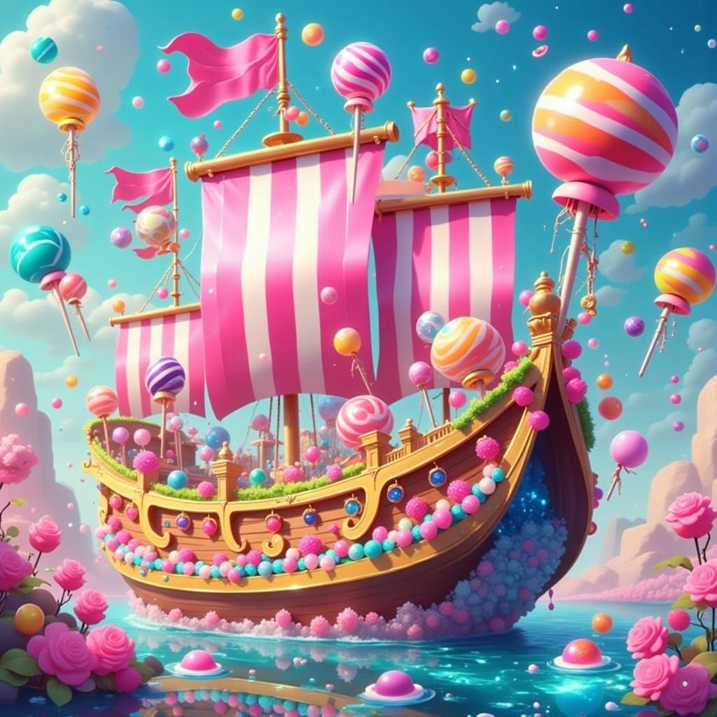 The Good Ship Lollipop in Candyland Art Style