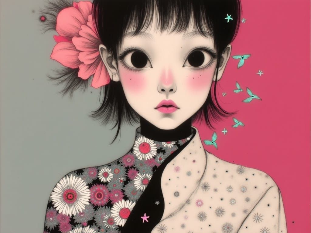 George Lepape Inspired Fashion Illustration Portrait