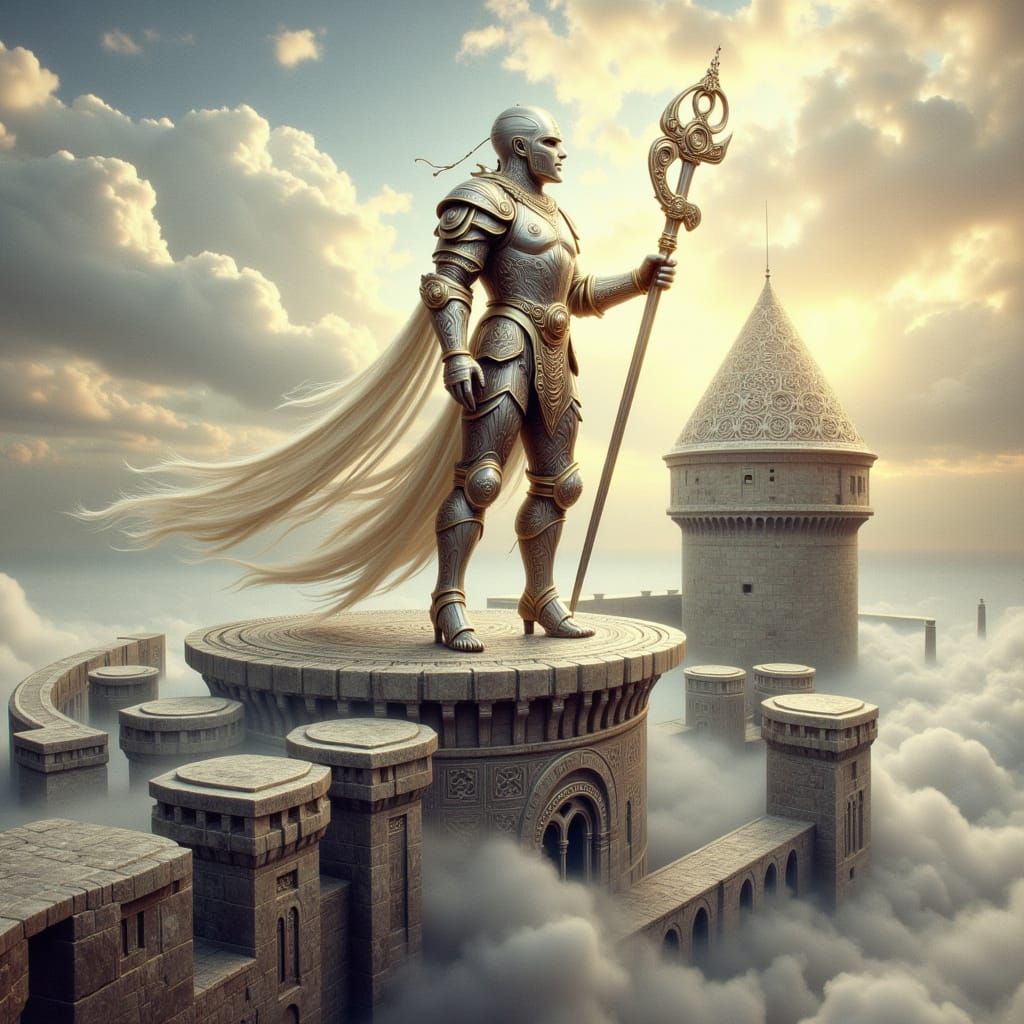 A Regal Knight in Medieval Castle