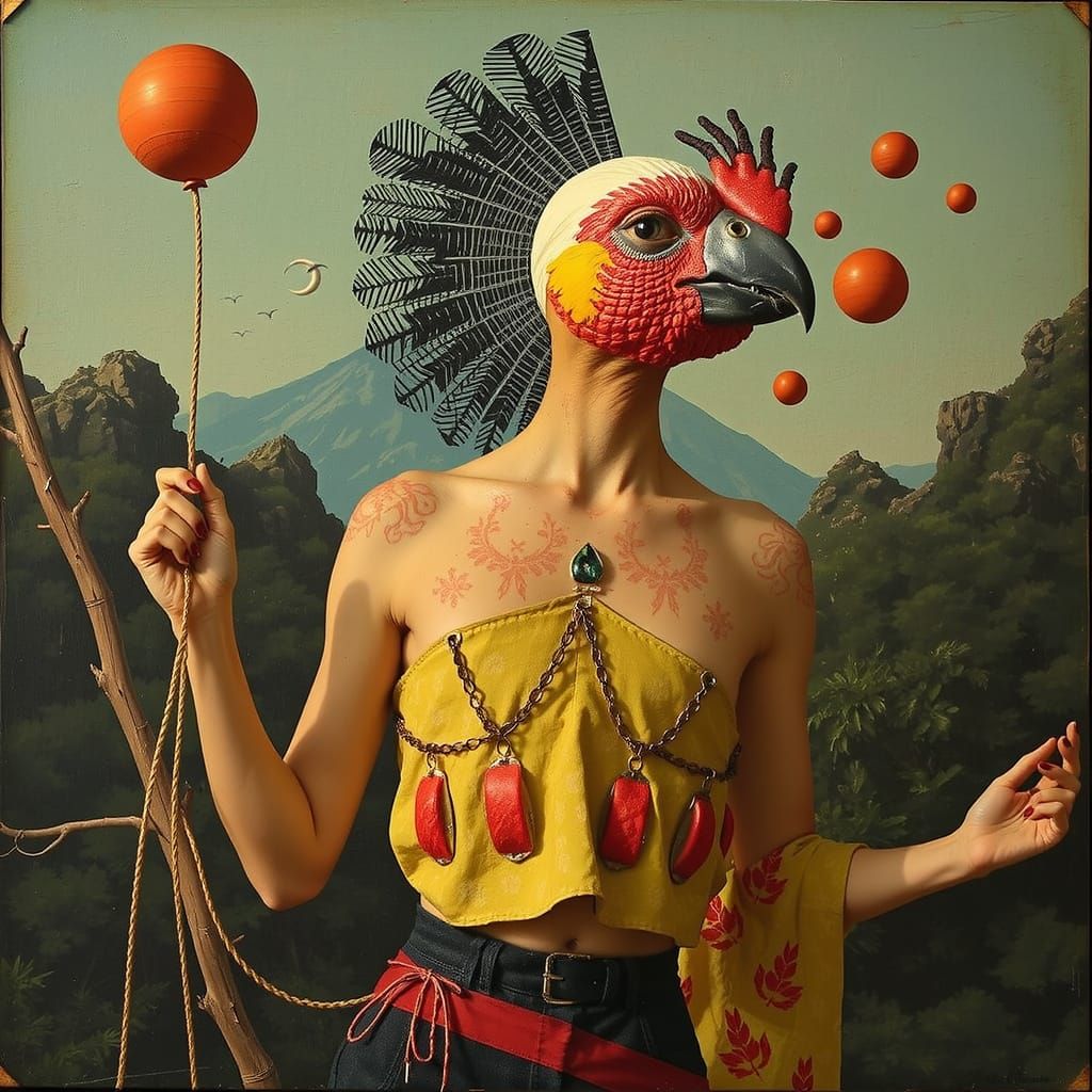 Cockatoo-Woman in the Style of Max Ernst