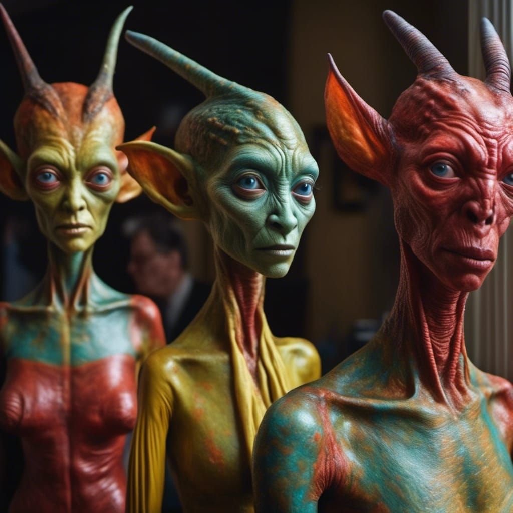 Beautiful Alien Couple in Love: Hyperrealistic Photography