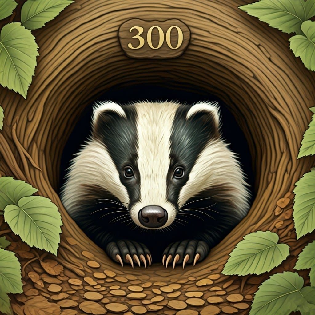 Whimsical Woodland Badger Emerges in Soft Watercolor