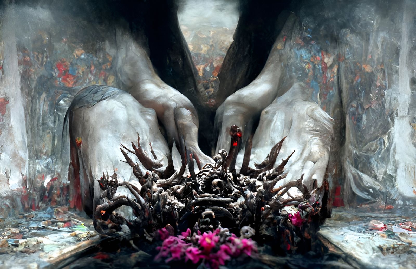 Lucifer's Throne: Hyperreal Digital Painting of Hell