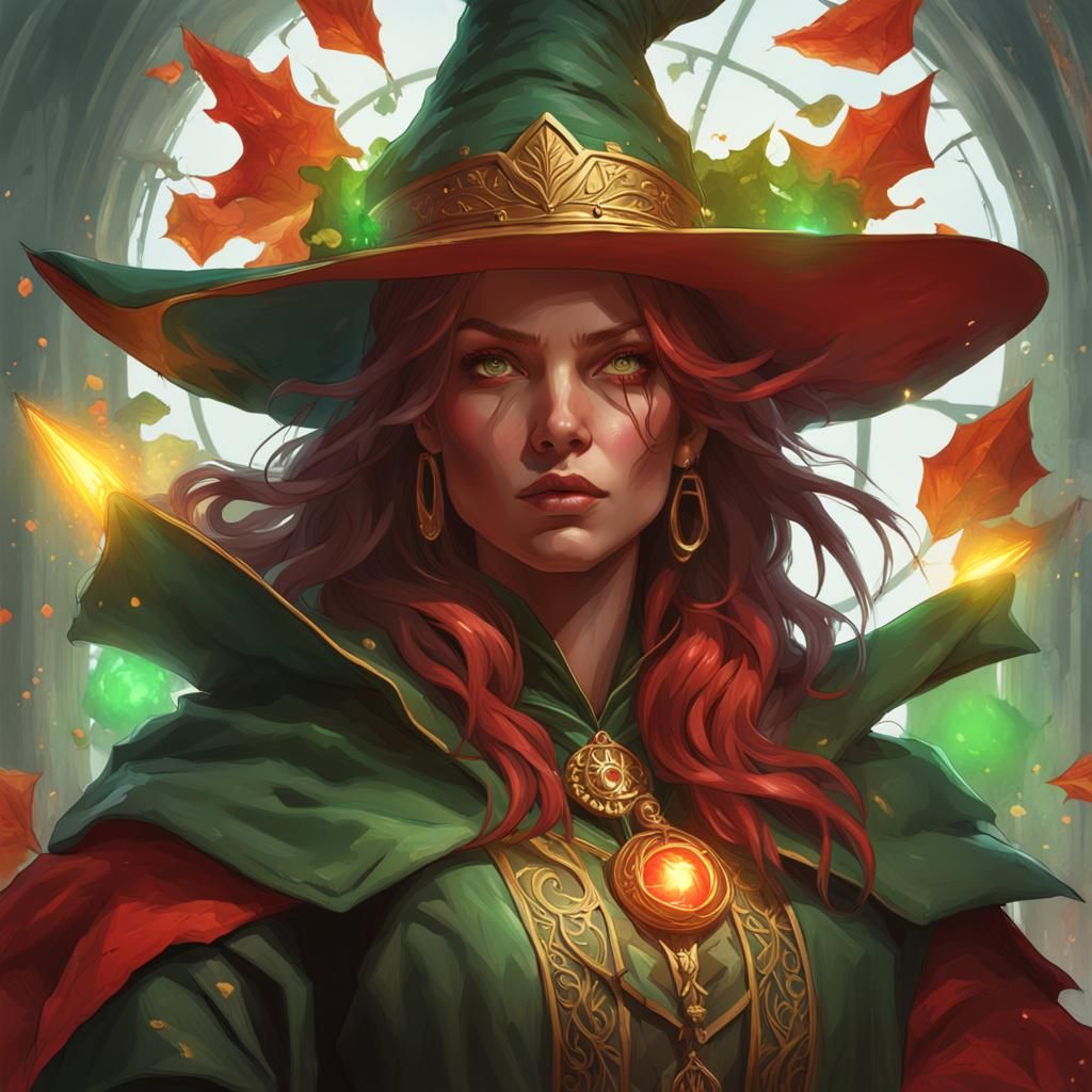 Enchanting Witch Portrait in Hyperdetailed Style