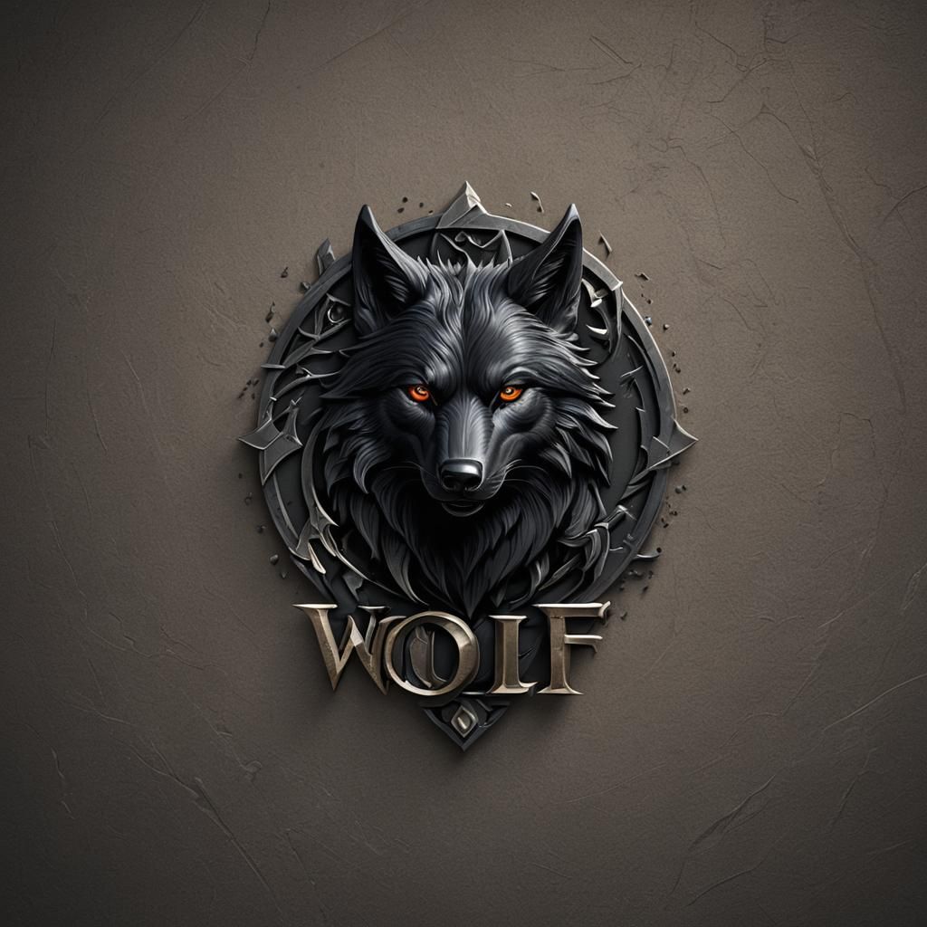 Black Wolf Logo for Betting Games, Fantasy Art