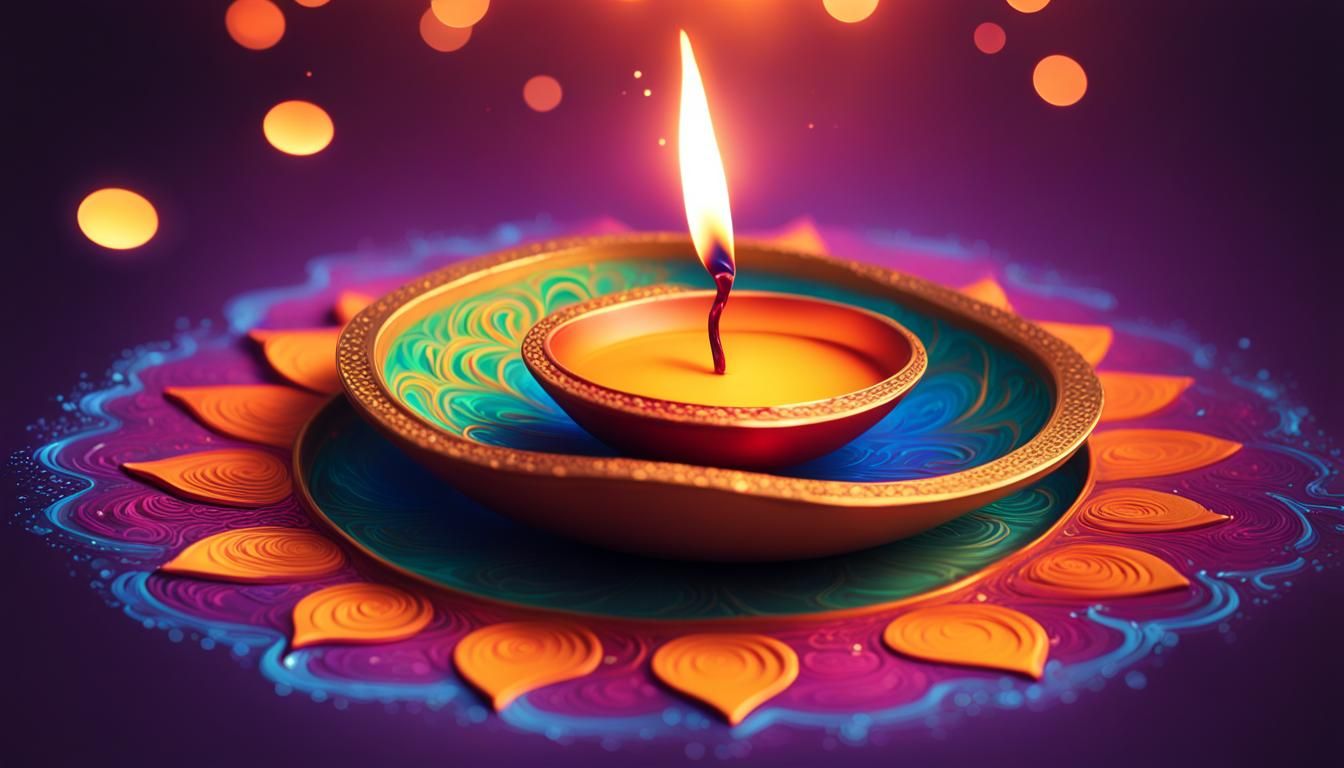 Diwali Festival of Lights in Splash Art Style