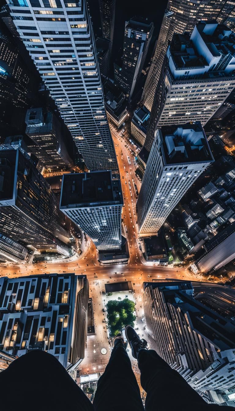 Skyscraper Roof Edge: Vertigo View