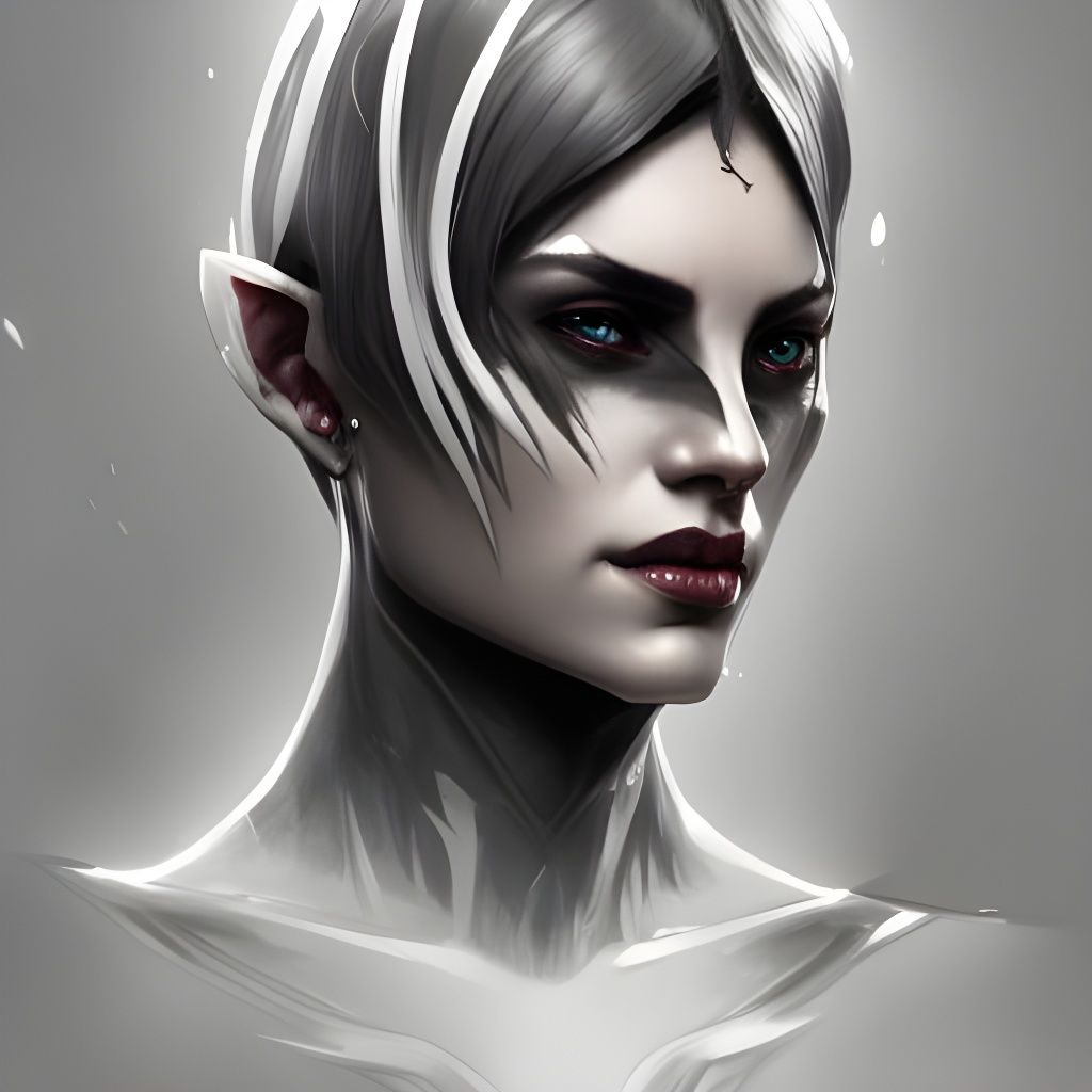 Detailed Dark Elf Portrait in Digital Art