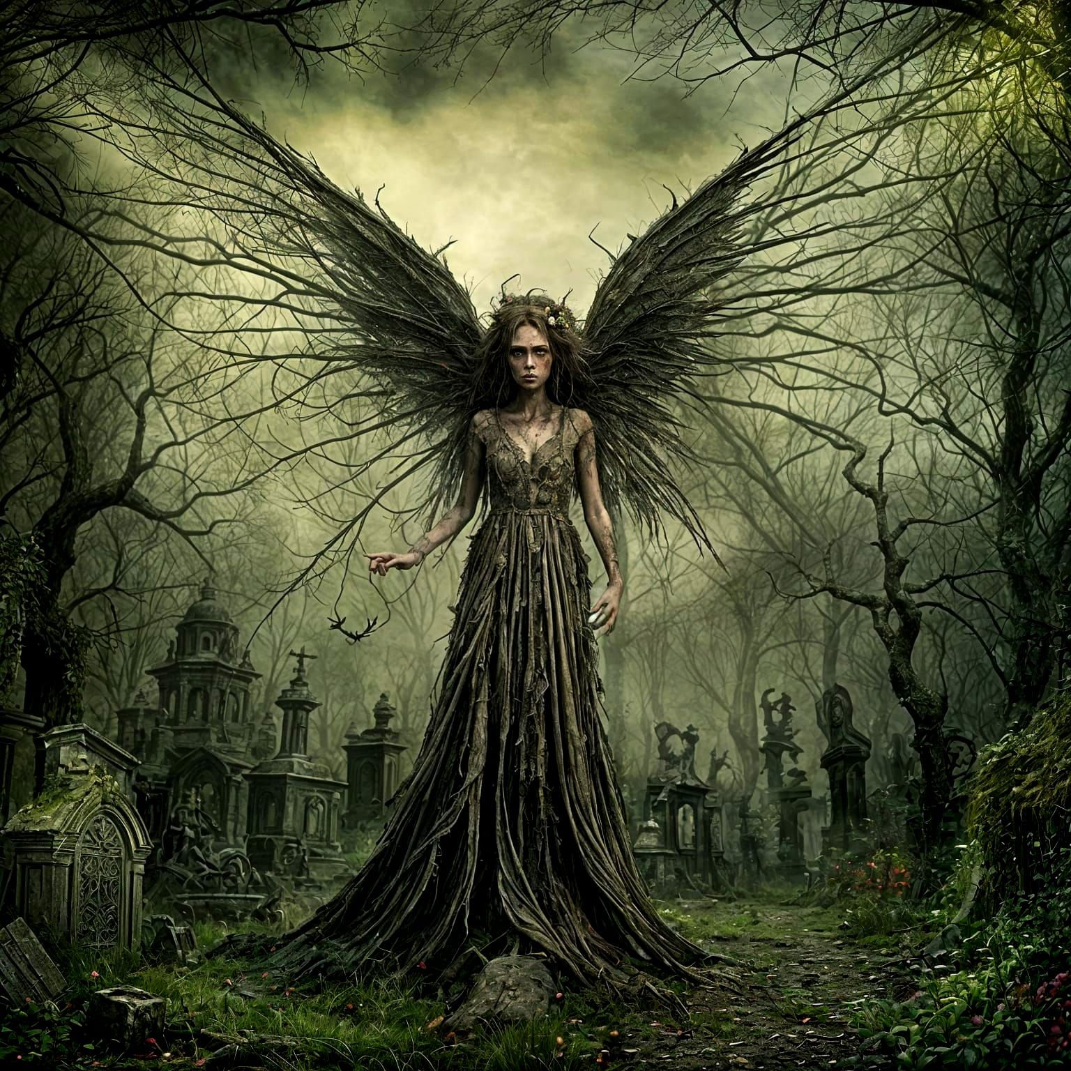 Zombie Fairies in Dark Fantasy Style