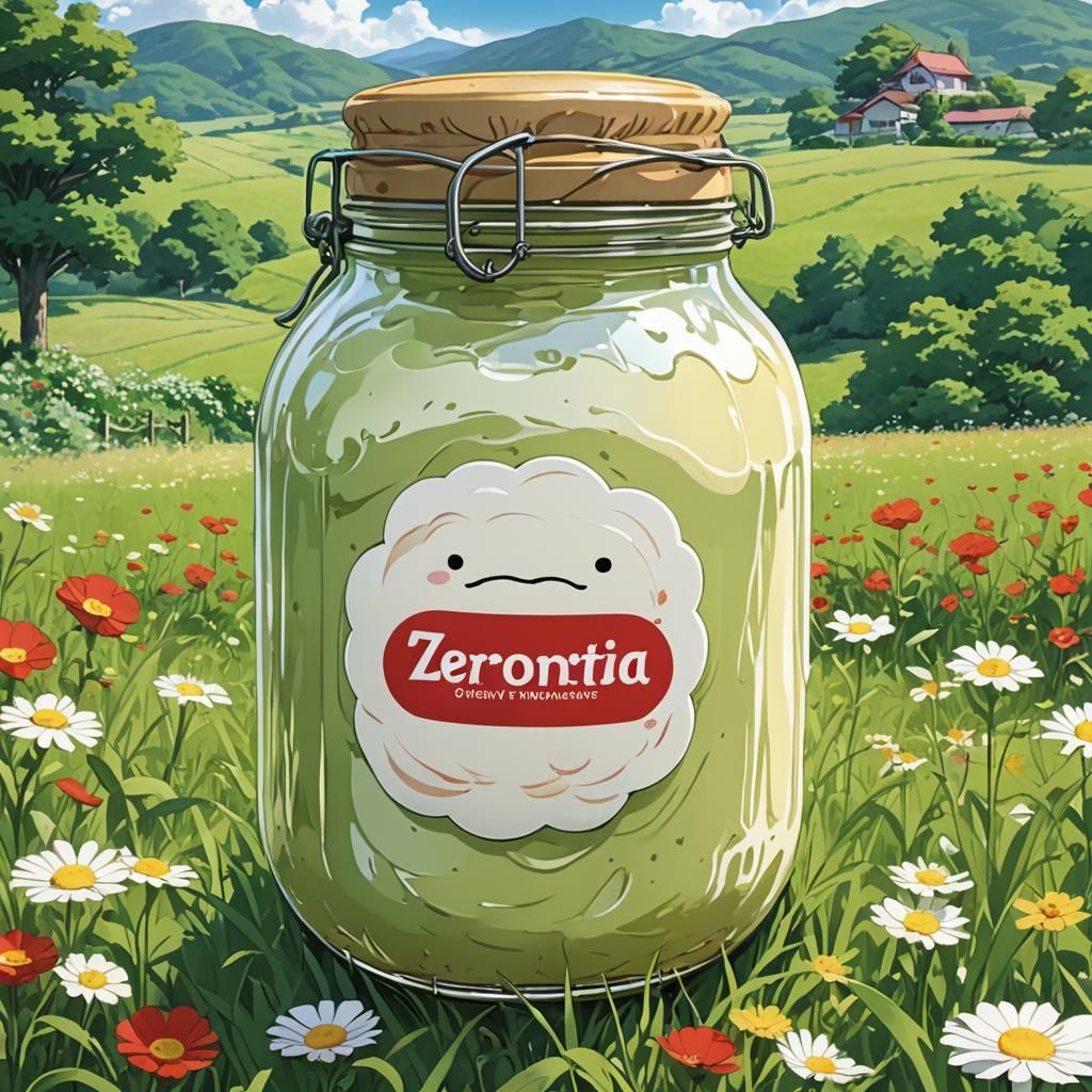 Giant Mayonnaise Jar in Anime Style
