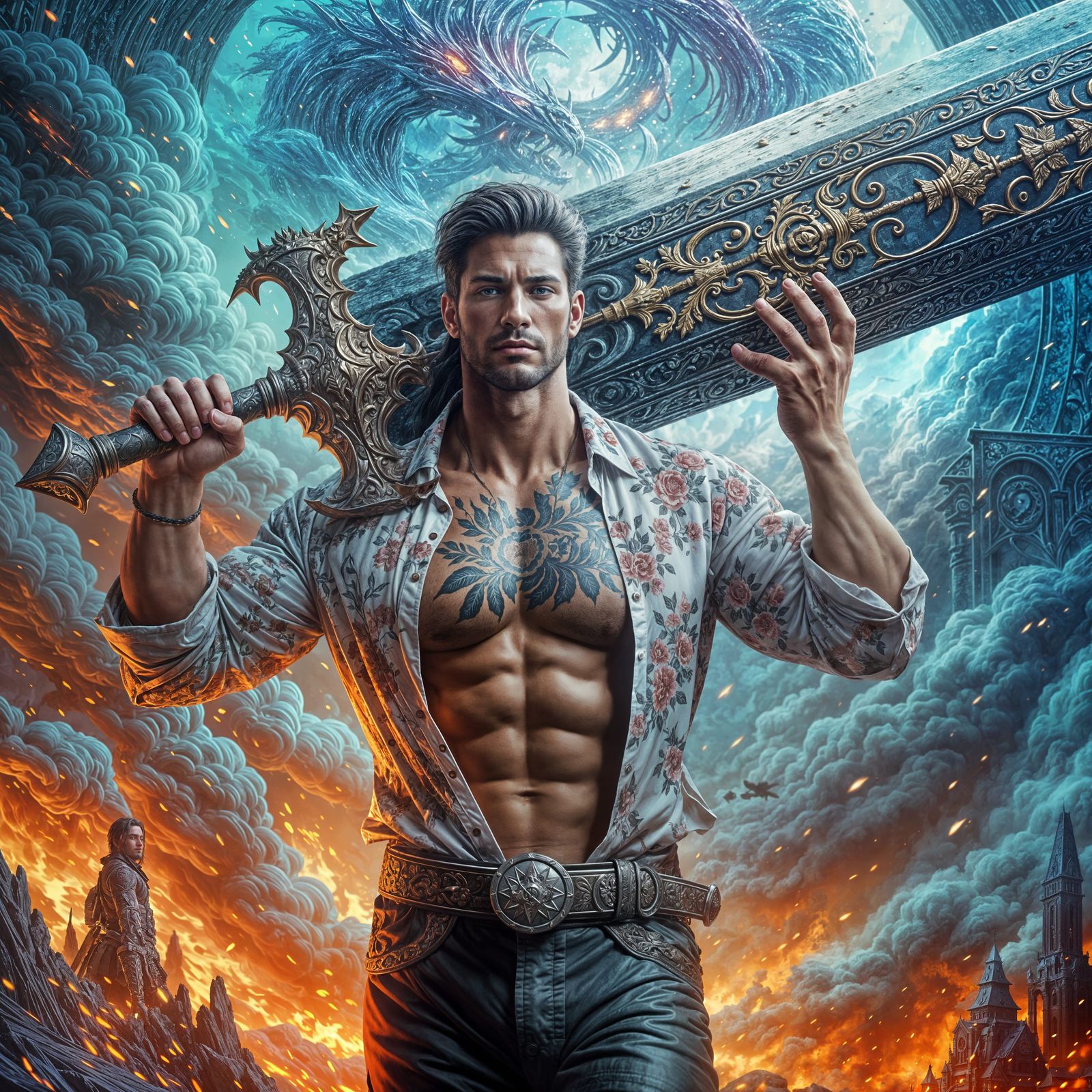 Fantasy Art: Muscular Man with Sword