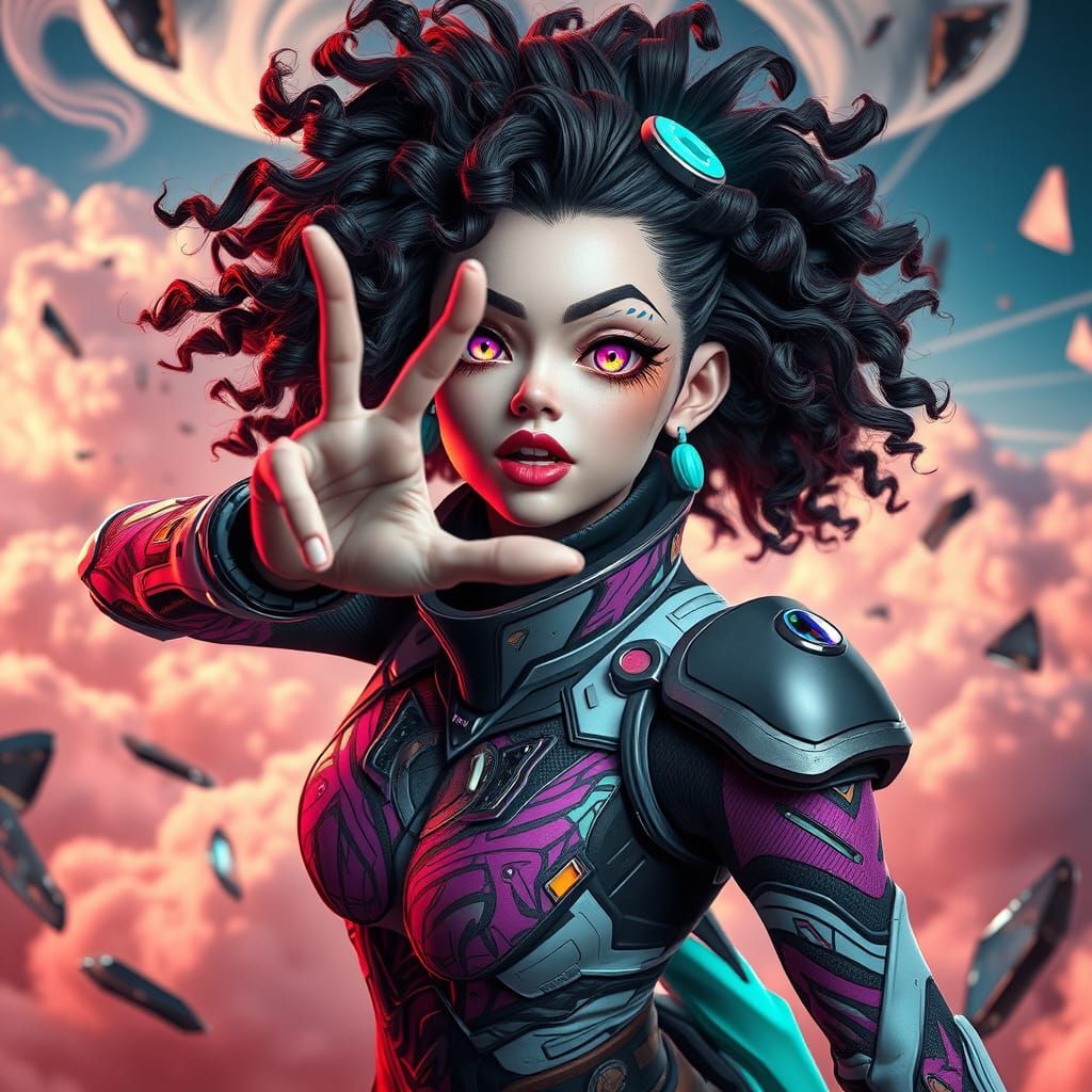 Crazy Goddess in Futuristic Dreamscapes