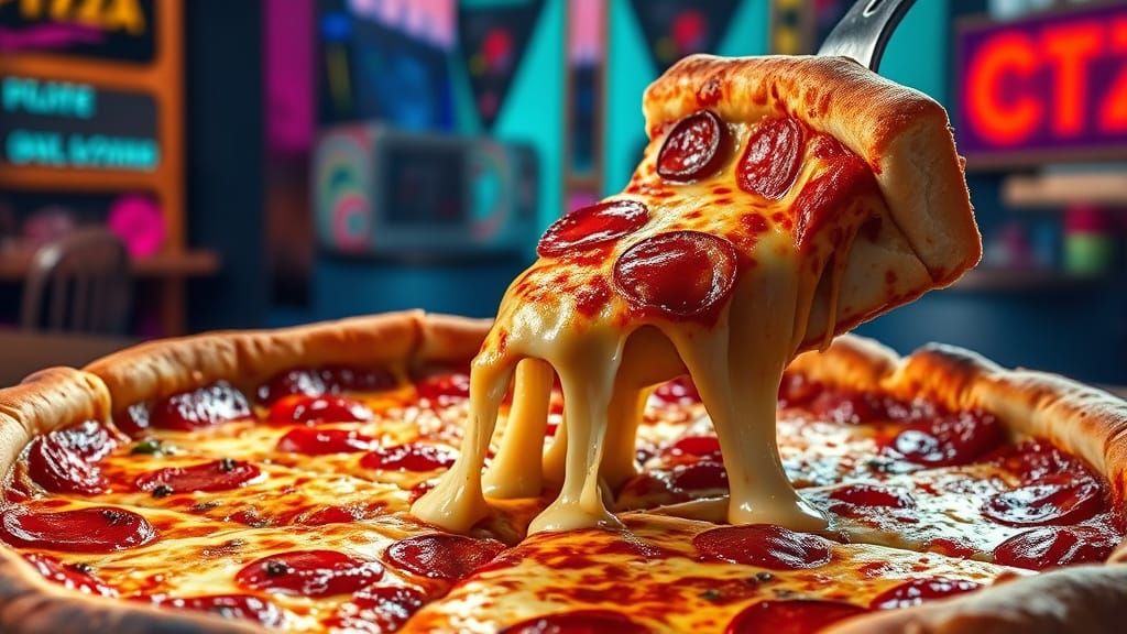 Hyperrealistic Chicago Deep Dish Pizza Concept Art