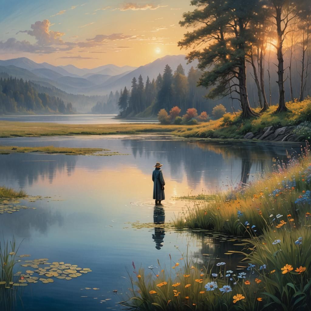 Serene Lake Landscape: Matte Painting in Unreal Engine