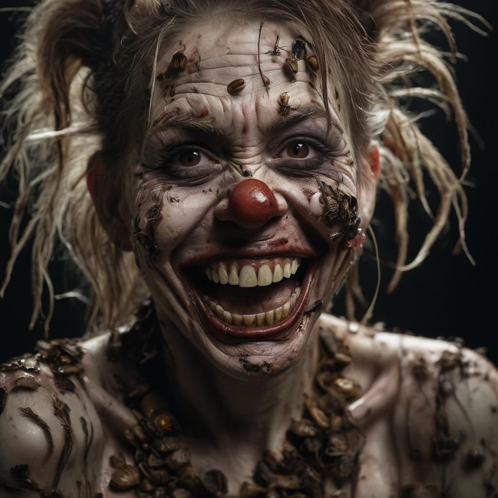 Zombie Monkey Clown: A Macabre Portrait