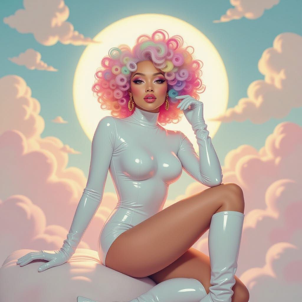 Ink and Sprinkles Woman in Latex Bodysuit