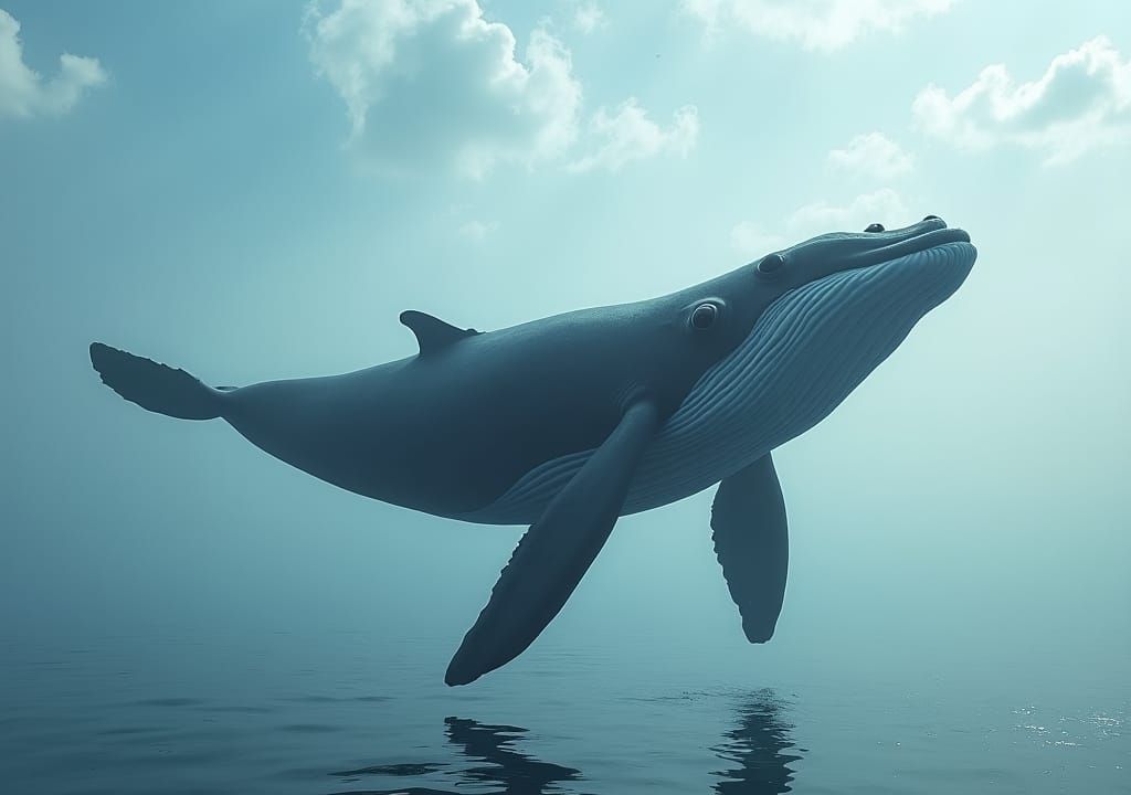 Whale Flies Through the Sky