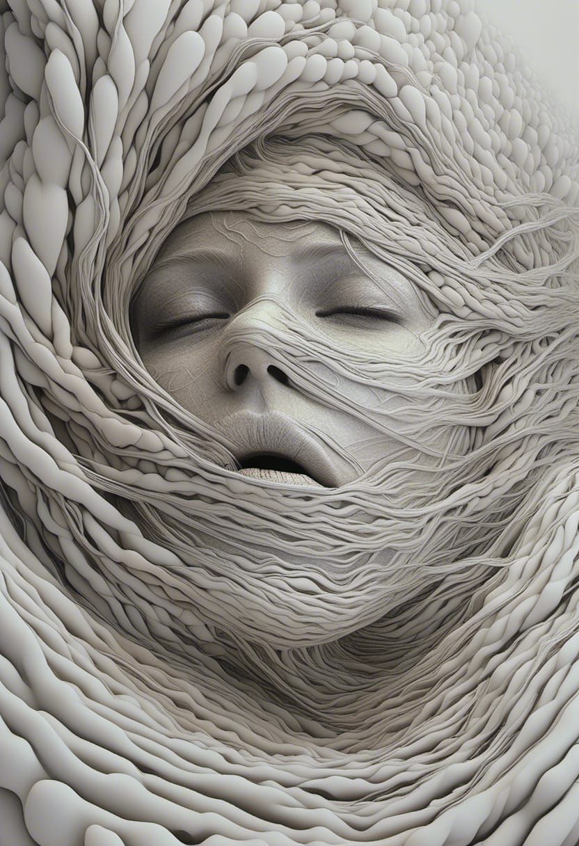 Knotted woman's face.