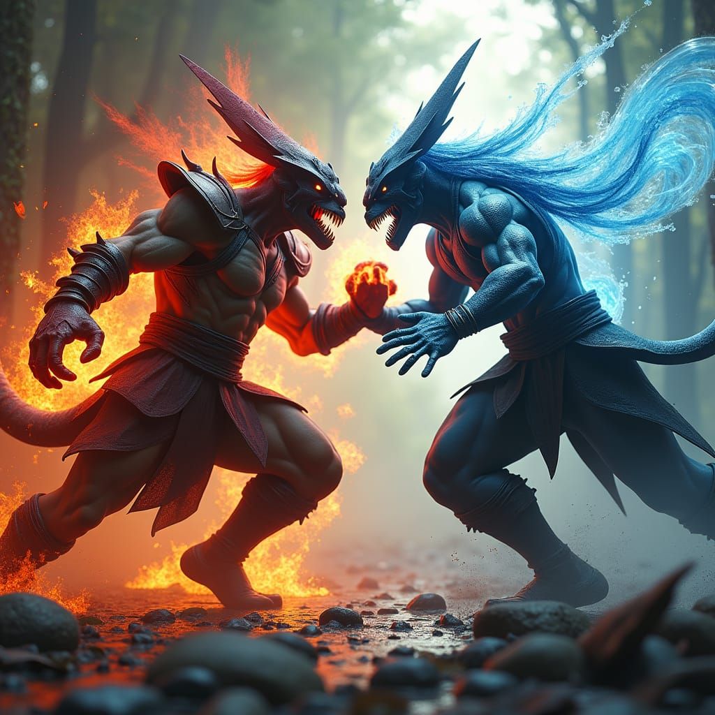 Scorpion vs Sub-Zero: Mystical Combat in 8k