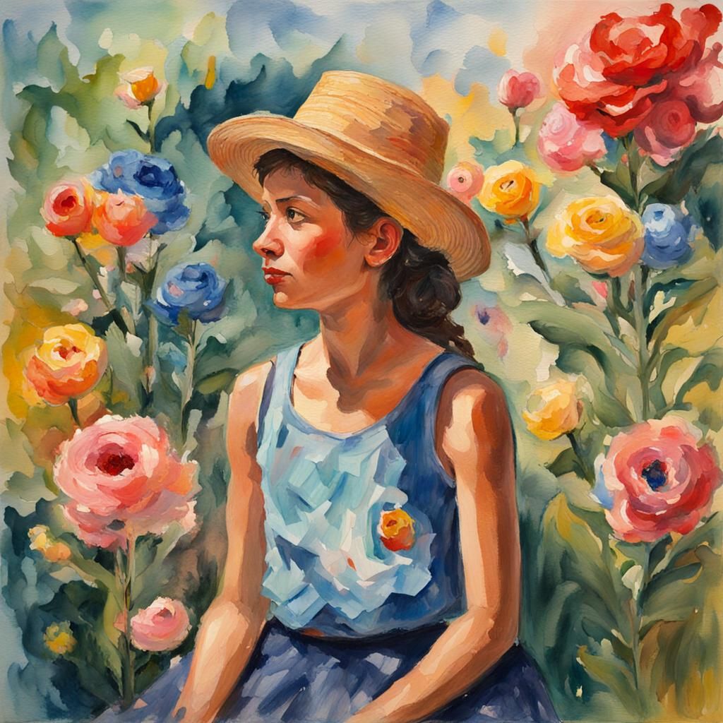 Gouache Style Self-Love Impressionist Masterpiece