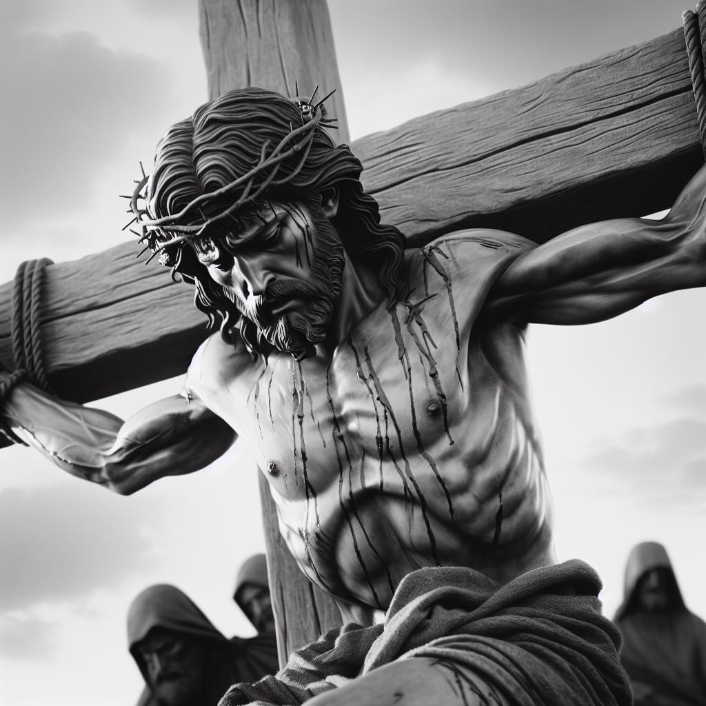 Religious Figure's Last Trials on Golgotha