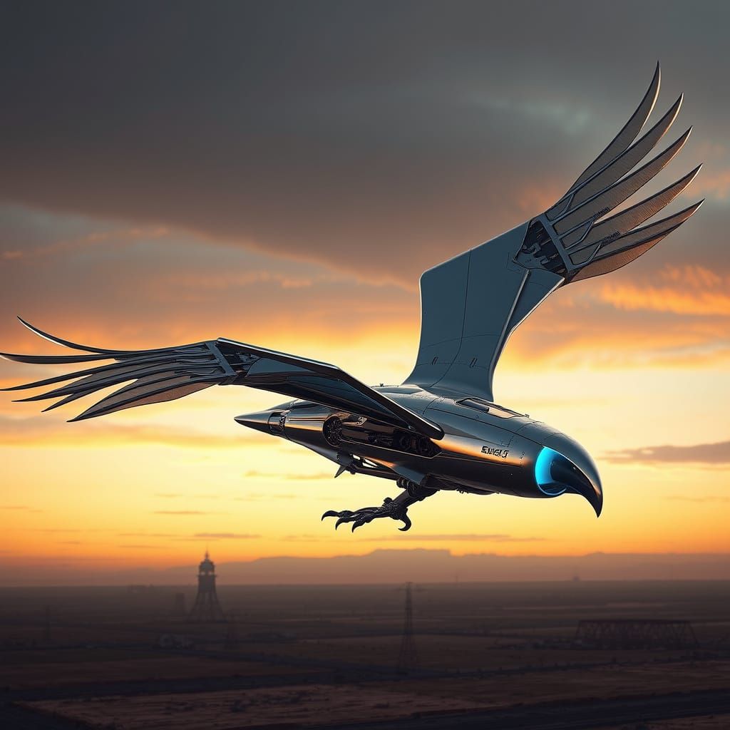 Sleek Ornithopter Soars Above Post-Apocalyptic Wasteland in ...